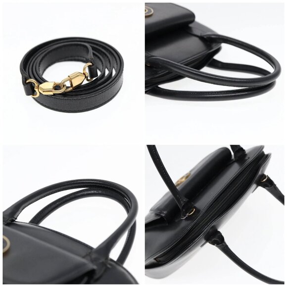 CELINE Hand Bag Leather 2way Black Gold Auth 85493 - Picture 16 of 16